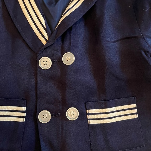 Navy Sailor Jacket Pleated Skirt Missy Master by Philip Schneider & Co 1950's 3T - Picture 3 of 7